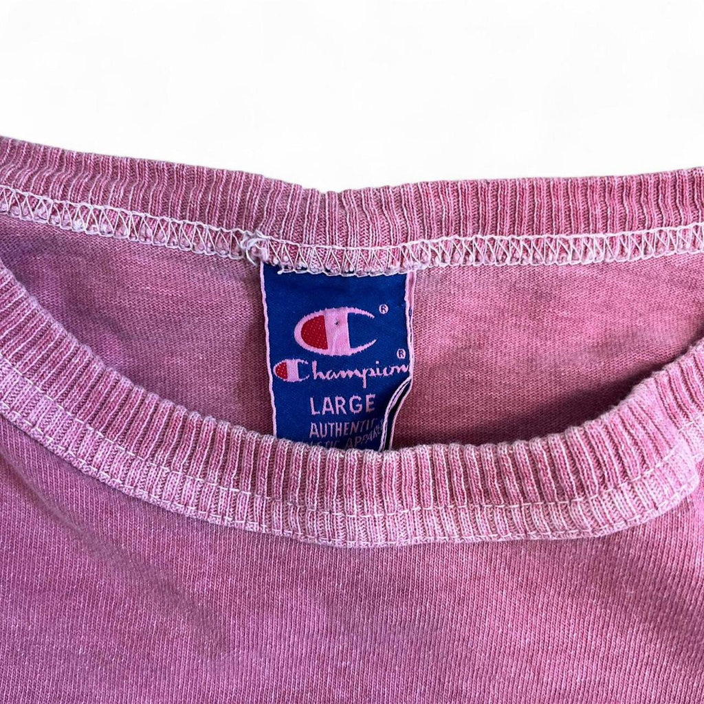 Vintage 90s Pink Champion Logo T-Shirt Champion - uptwn vintage - c1d6b145-cef6-43b2-b67d-56e9ef641c2b