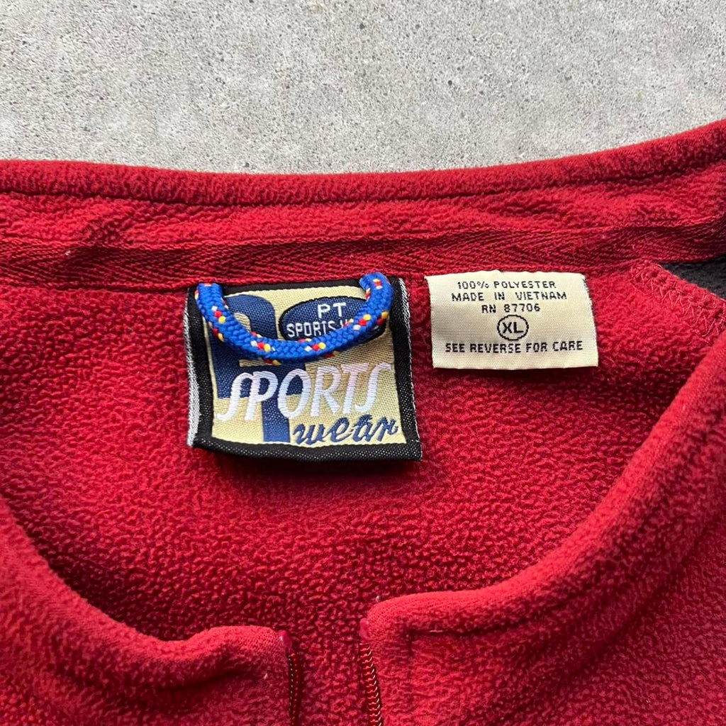 Vintage 90s Red Fleece Zip Up Jacket