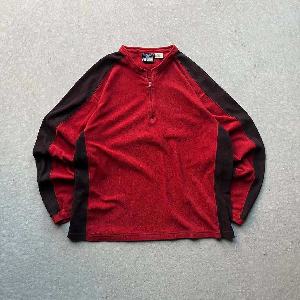 Vintage 90s Red Fleece Zip Up Jacket
