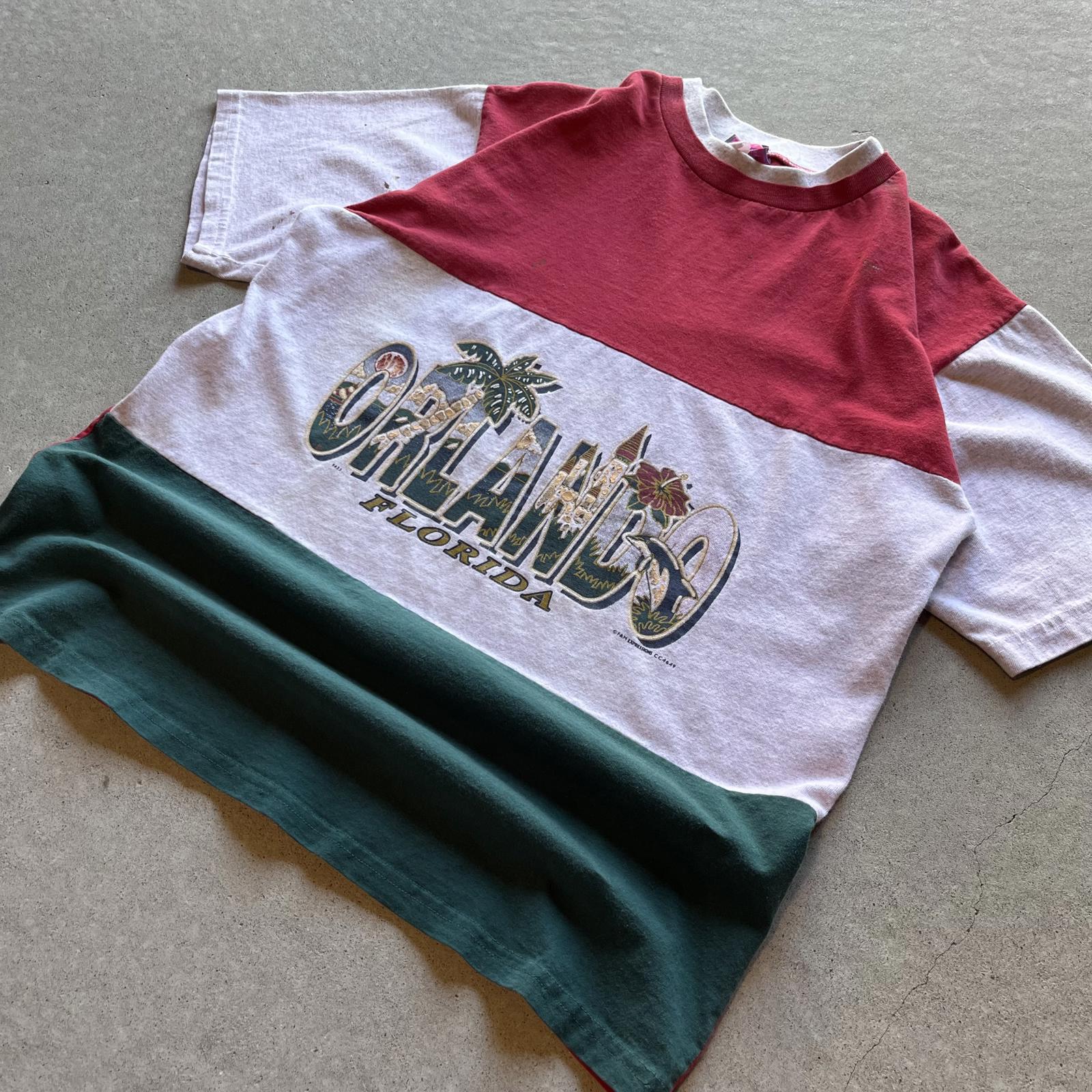 Vintage 90s Tri-Color Orlando Florida T-Shirt - Uptwn Vintage