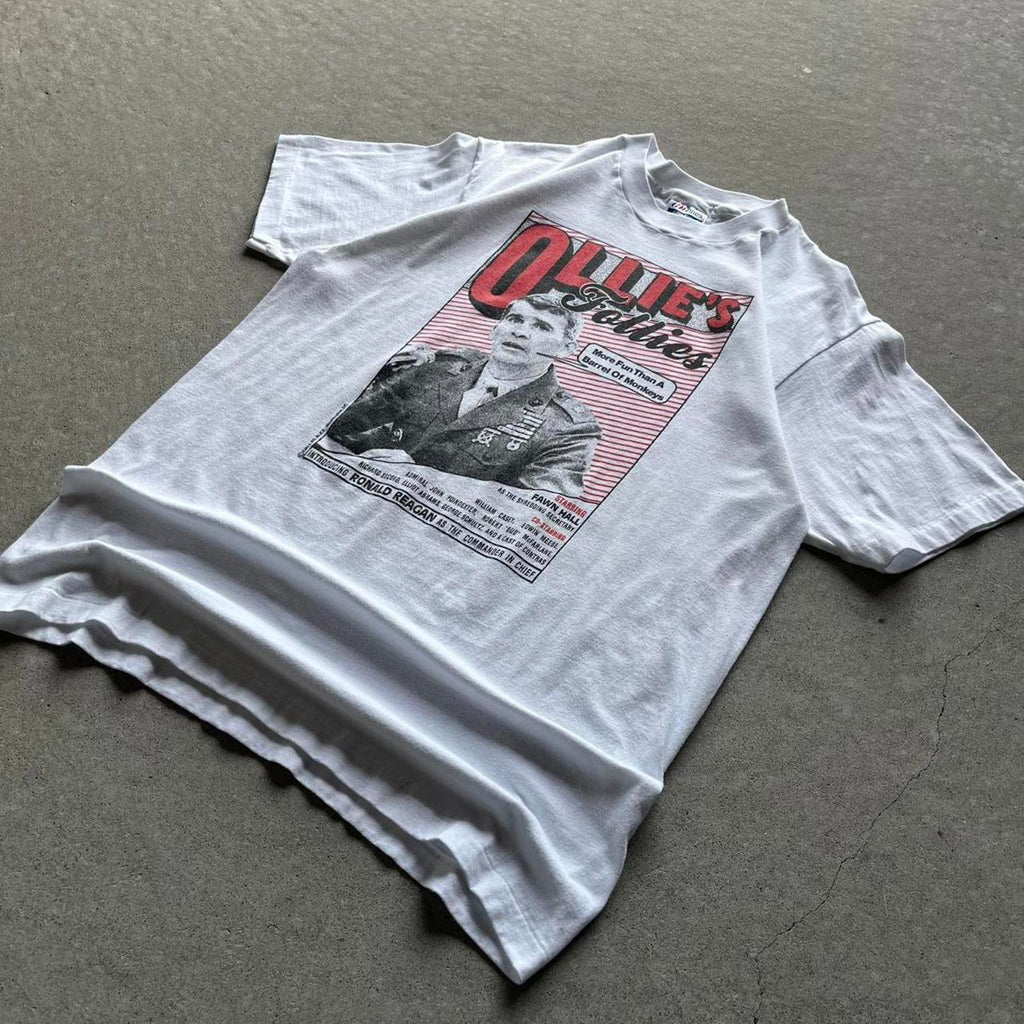Vintage 80s Grail Ollie’s Follies Political T-Shirt - Uptwn Vintage
