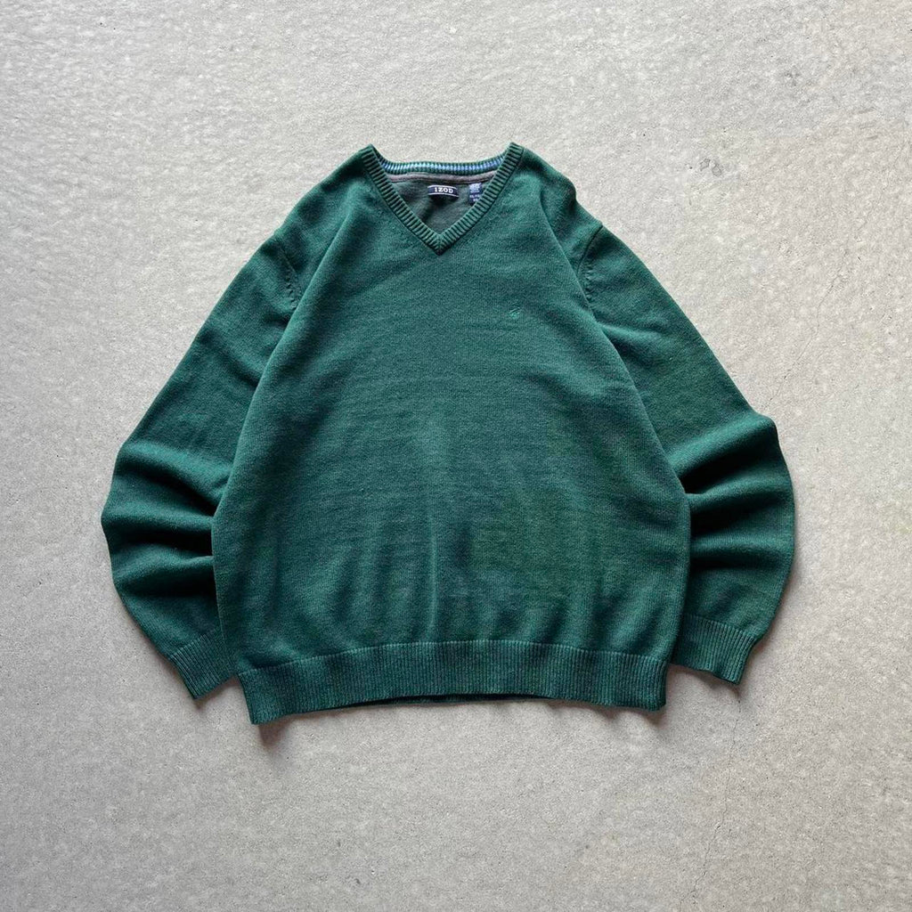 Vintage Style Green Izod Knit Sweater