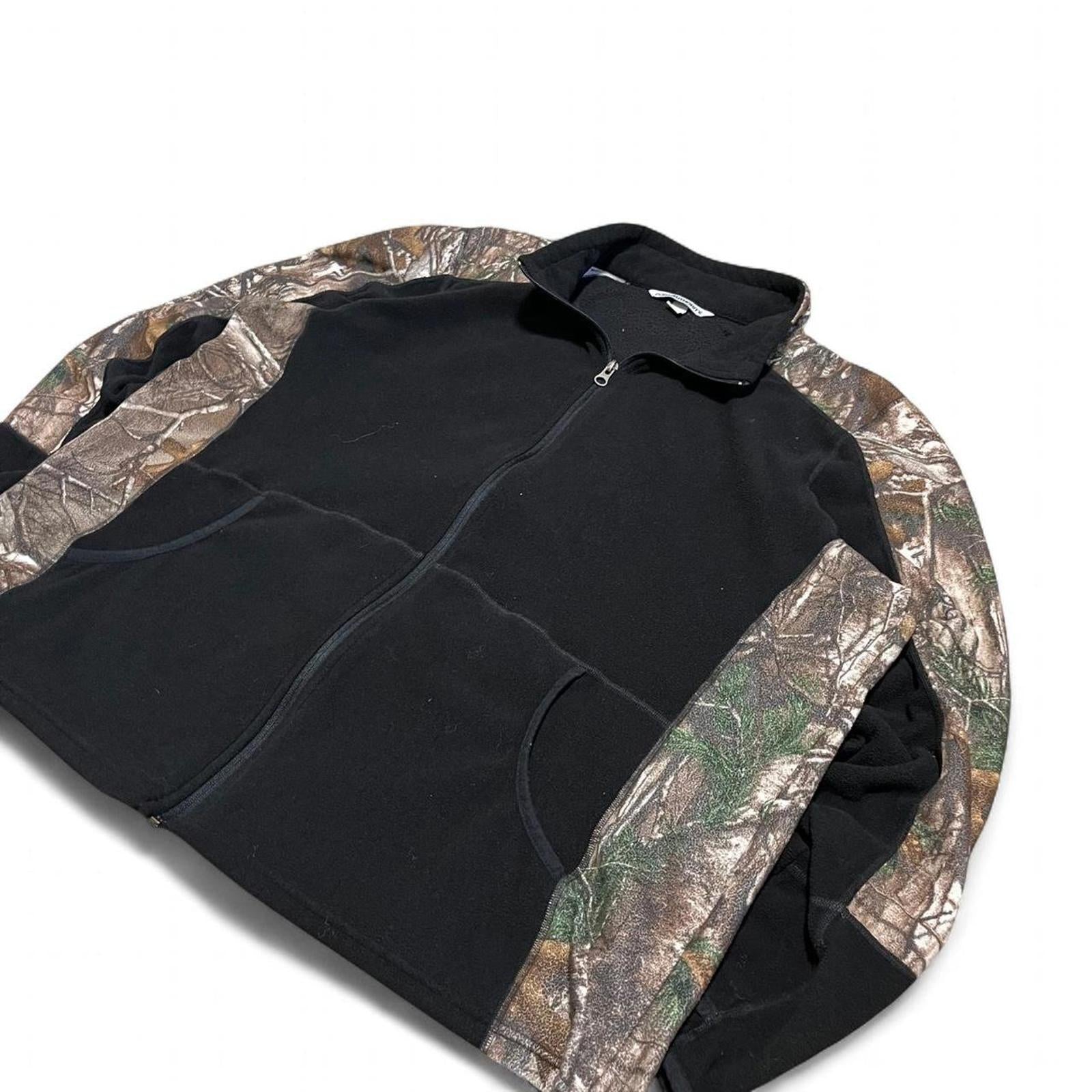 Vintage Y2K Port Authority Camo Fleece Quarter-zip