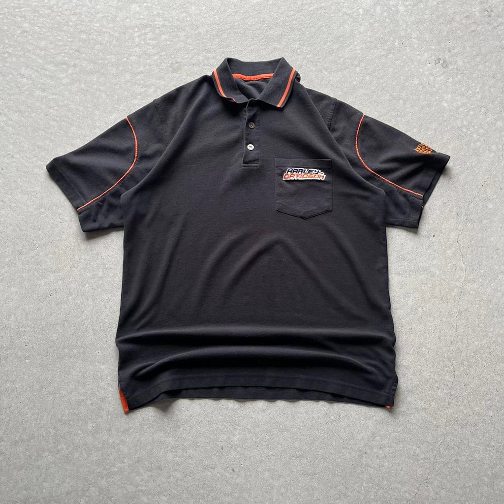 Vintage Y2K Harley Davidson Polo Shirt - Uptwn Vintage