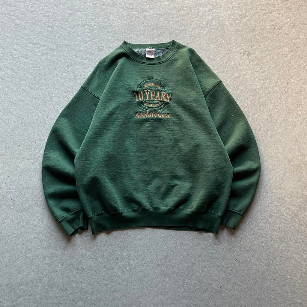 Vintage Clothing Vintage 90s Green Heavyweight Company Sweatshirt Fruit of the Loom - uptwn vintage - edd7f1fd-0018-407c-b3d7-794c931e85c2