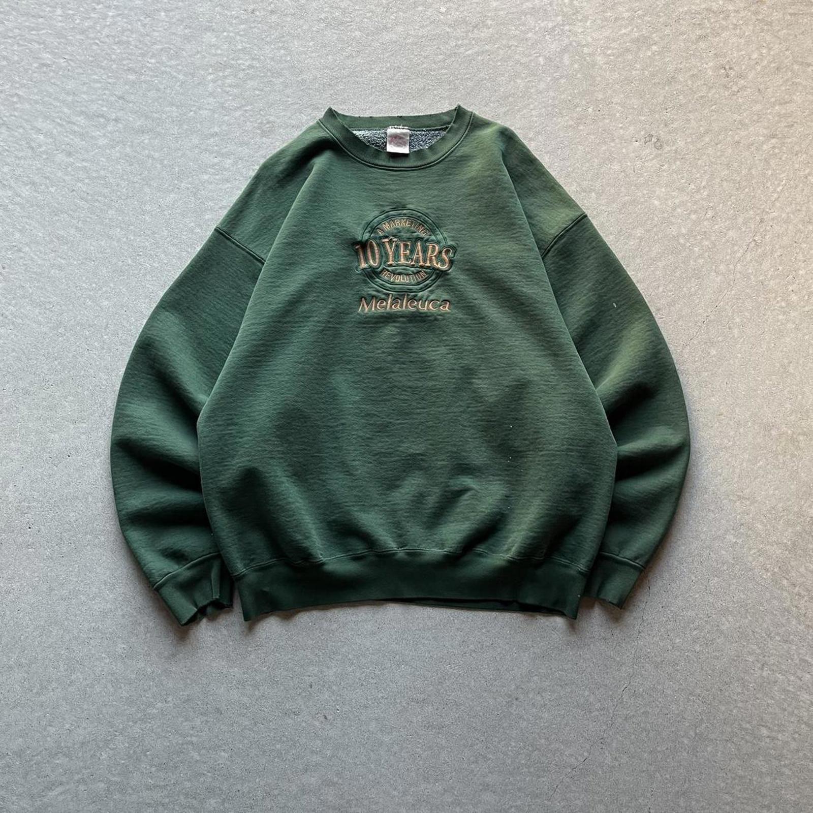 Vintage Clothing Vintage 90s Green Heavyweight Company Sweatshirt Fruit of the Loom - uptwn vintage - edd7f1fd-0018-407c-b3d7-794c931e85c2