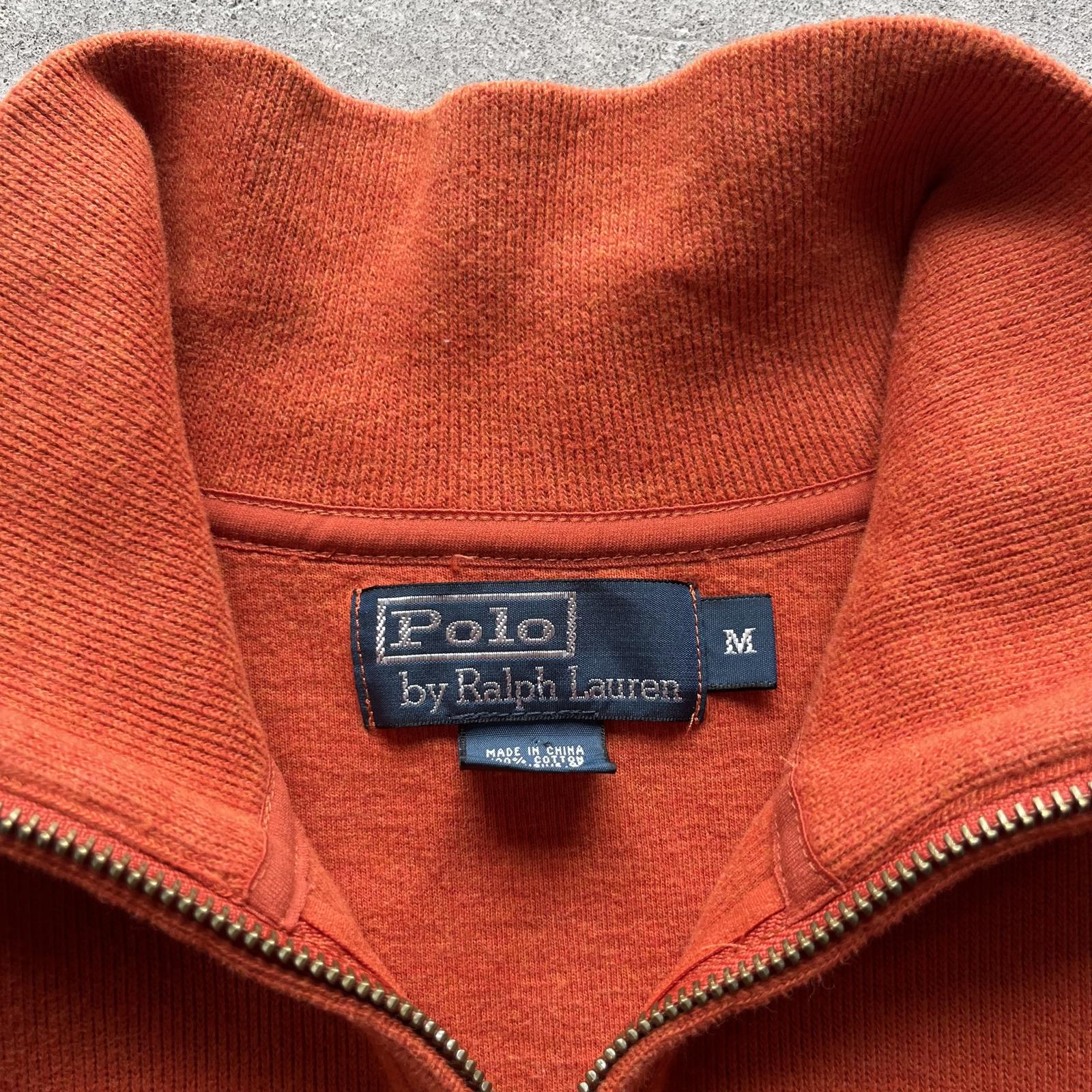 Vintage 90s Orange Polo Ralph Lauren Quarter Zip
