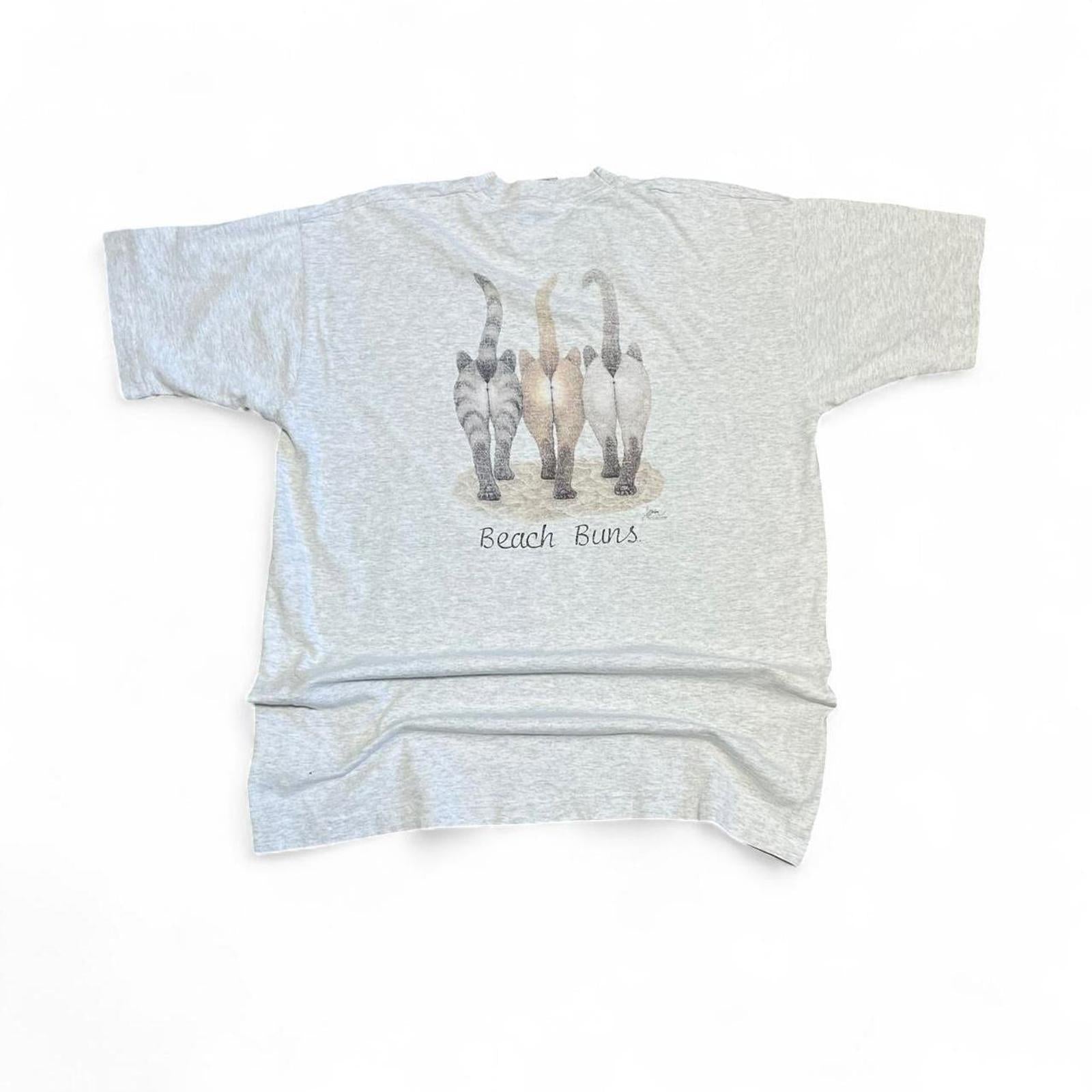 Vintage 90s Double Sided Beach Bums Cat T-Shirt Fruit of the Loom f00275f3-4cff-465d-84de-bc35694b14ba