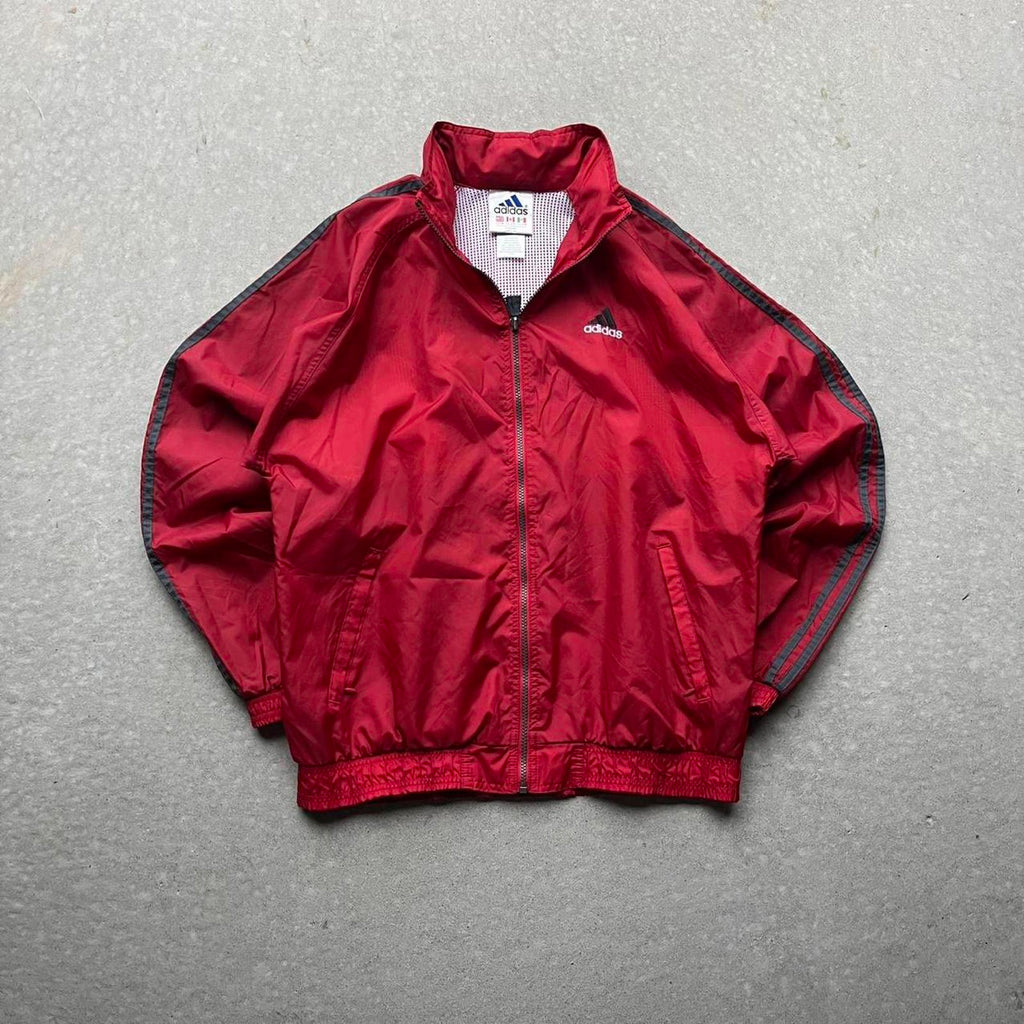 Vintage 90s Red Adidas Zip Up Jacket - Uptwn Vintage