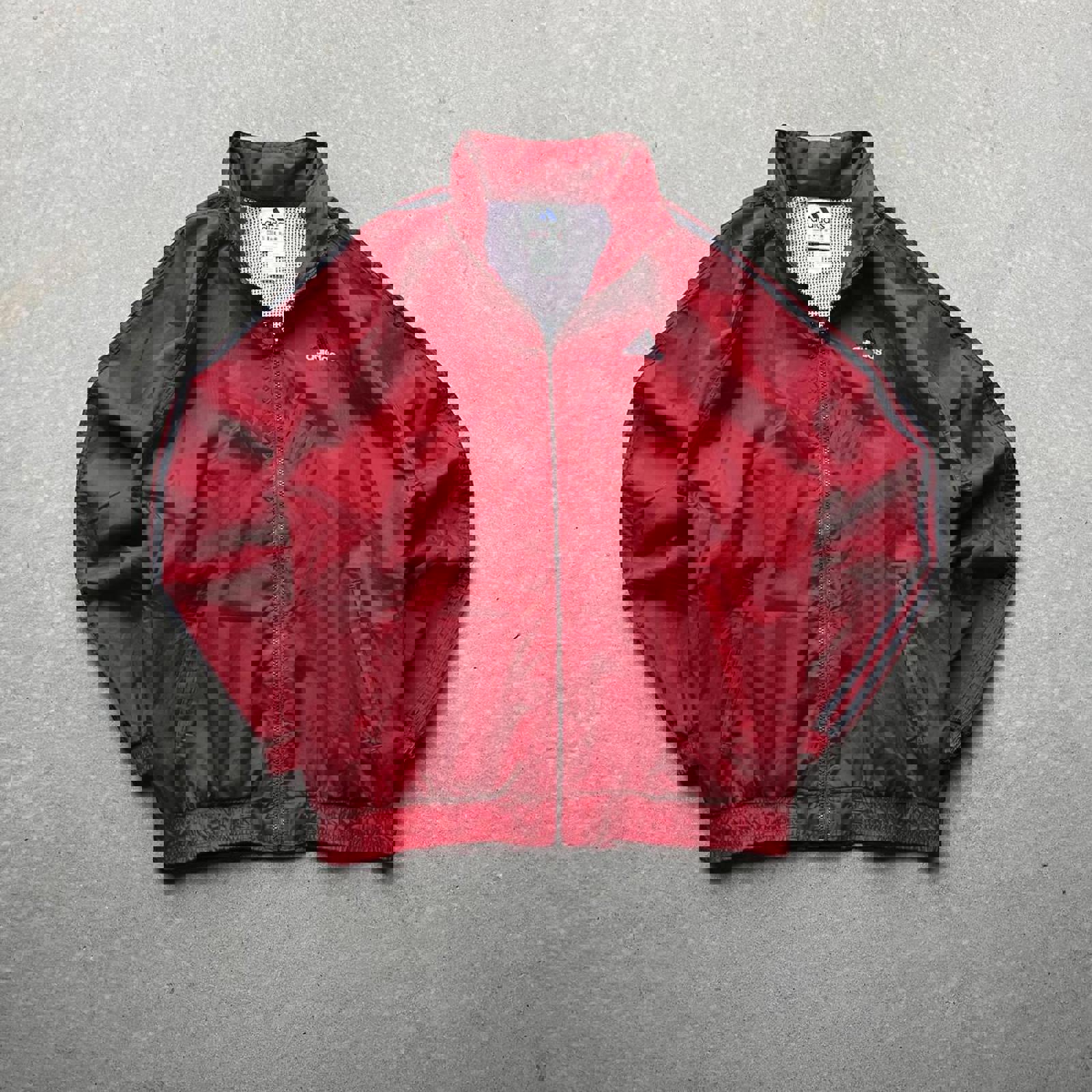 Vintage 90s Red Adidas Zip Up Jacket