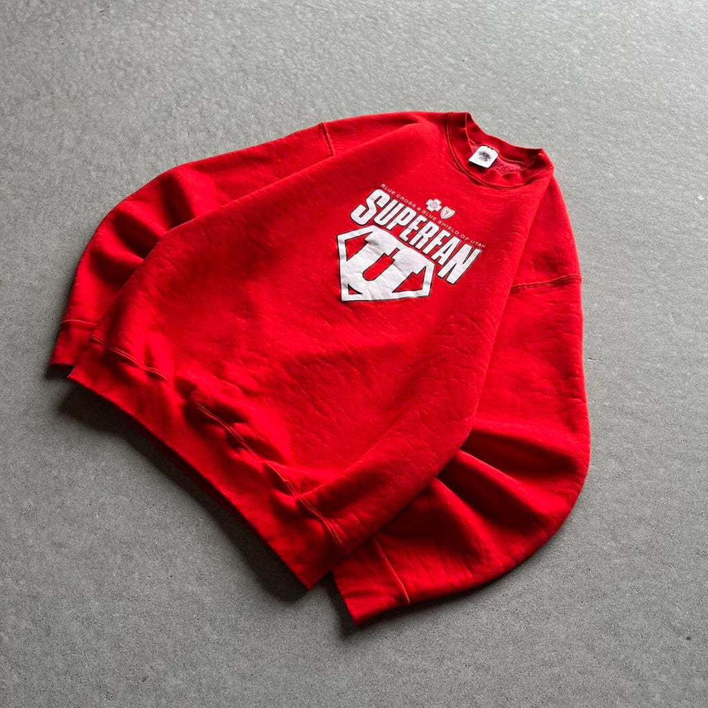 Vintage Clothing Vintage 90s University Of Utah Superfan Sweatshirt Fruit of the Loom - uptwn vintage - f7409cbf-f7c9-488f-85e1-f25b06db722d