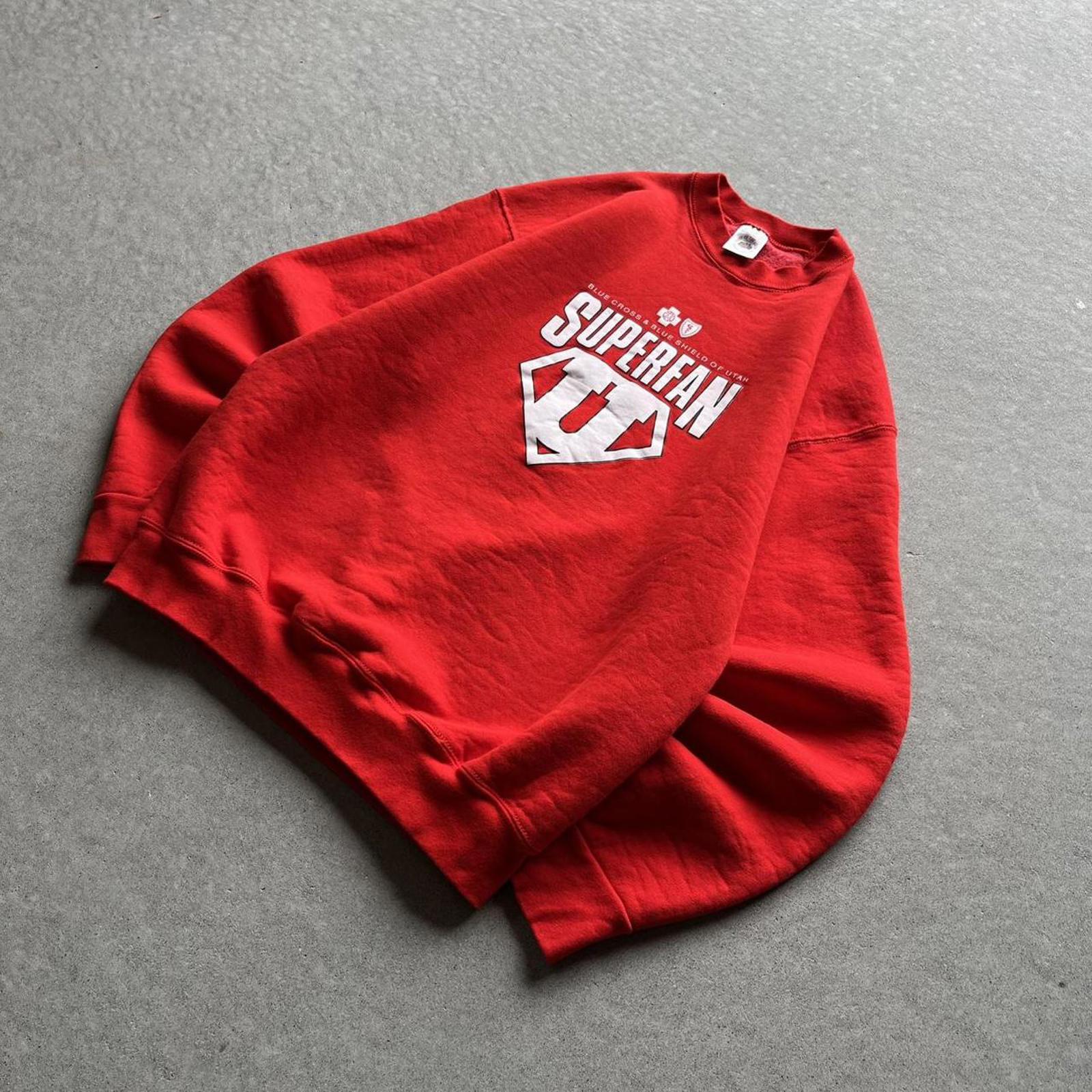 Vintage Clothing Vintage 90s University Of Utah Superfan Sweatshirt Fruit of the Loom - uptwn vintage - f7409cbf-f7c9-488f-85e1-f25b06db722d