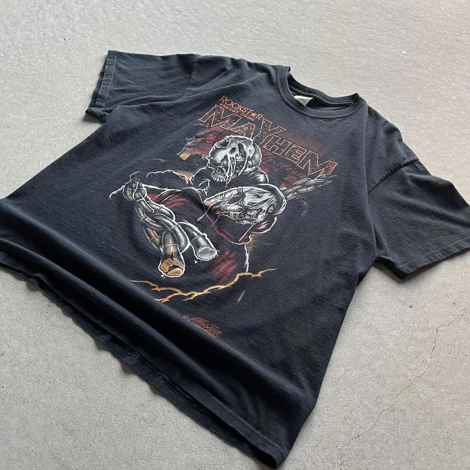 Vintage 90s Rockstar Mayhem Motocross T-Shirt - Uptwn Vintage