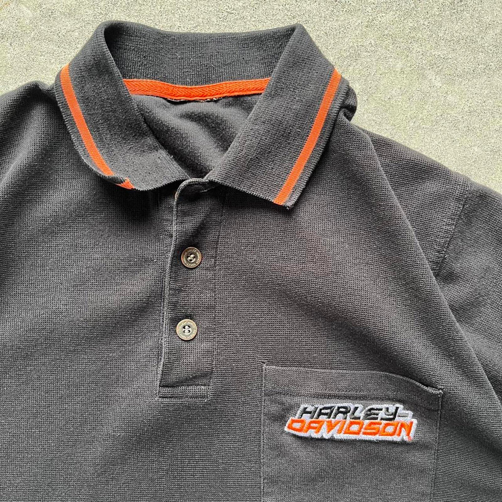 Vintage Y2K Harley Davidson Polo Shirt - Uptwn Vintage