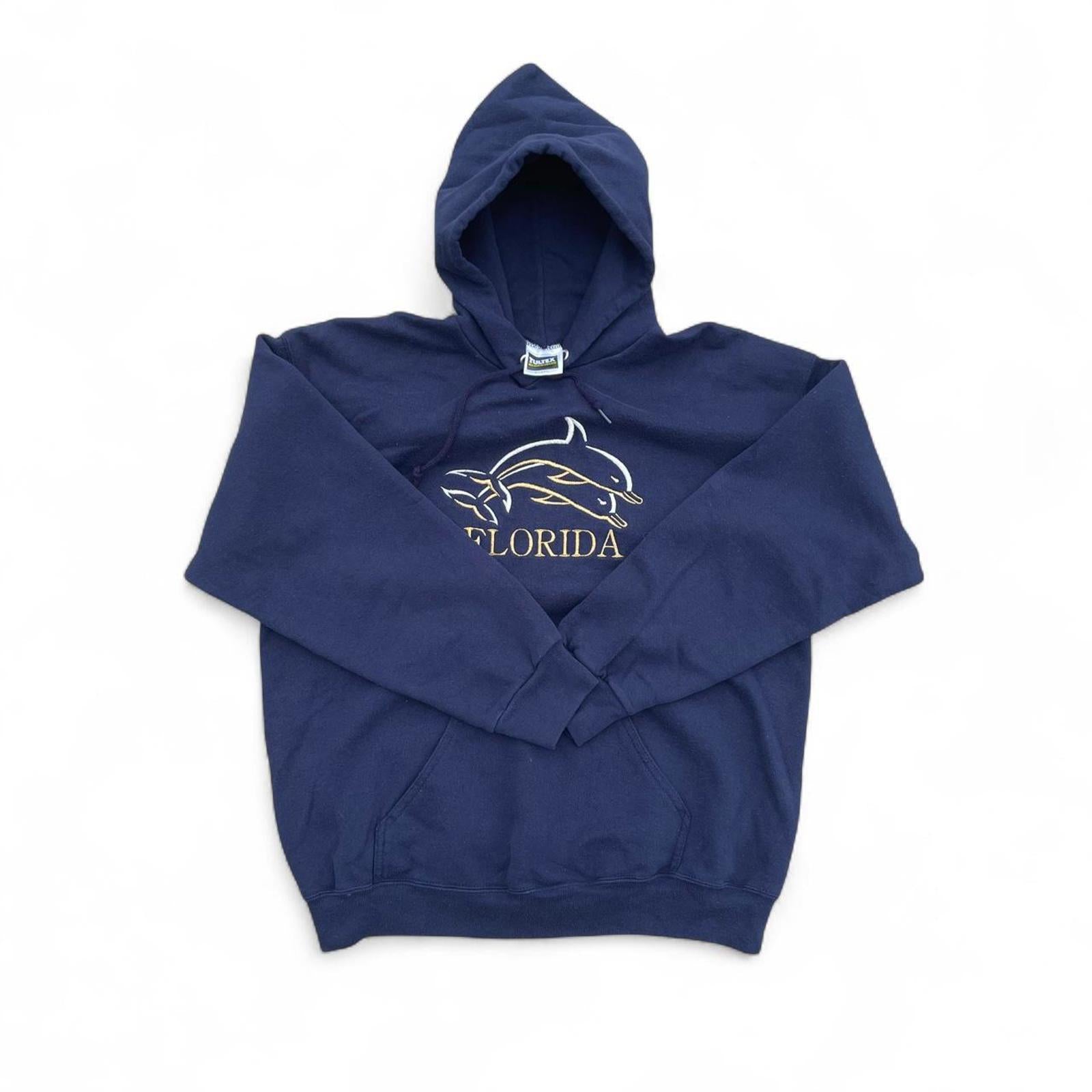 Vintage 90s Florida Dolphins Embroidered Hoodie Tultex - uptwn vintage - fc9f1164-5bb3-4e4e-a726-895c00e08835