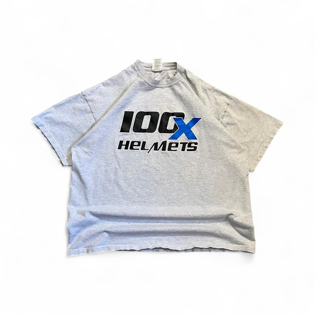 Vintage Y2K 100X Helmets Retro Style Graphic T-Shirt JERZEES - uptwn vintage - fda90844-b810-4df8-8e24-05cedce7076b