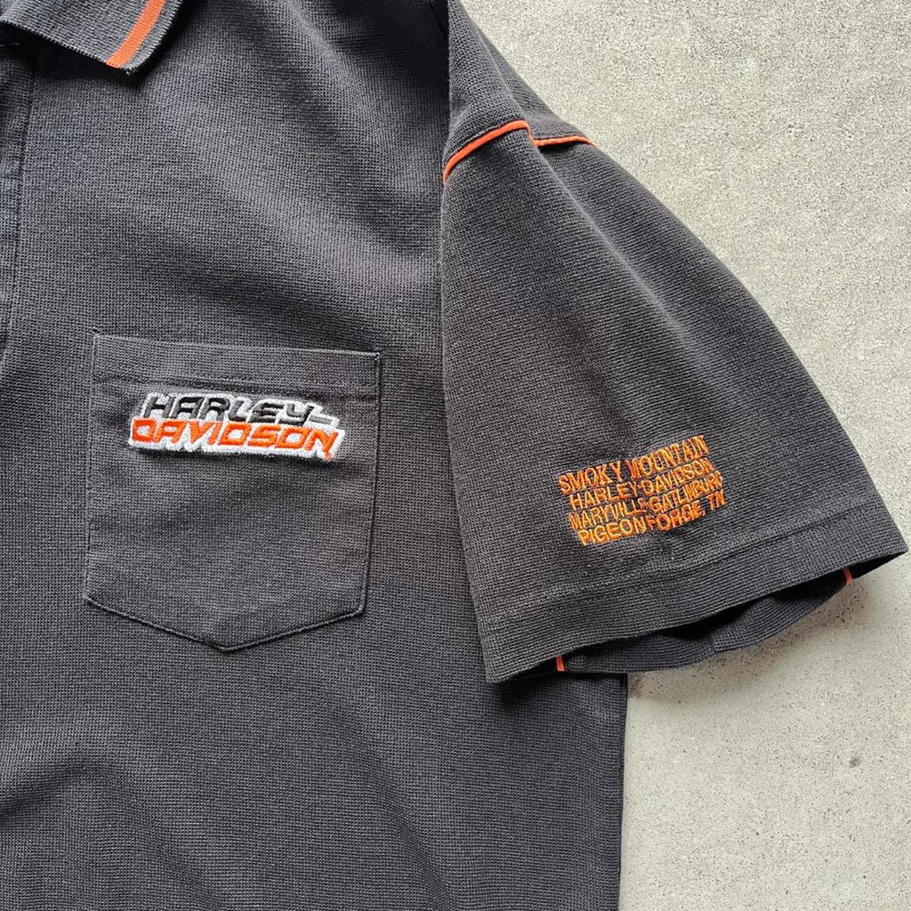 Vintage Y2K Harley Davidson Polo Shirt - Uptwn Vintage